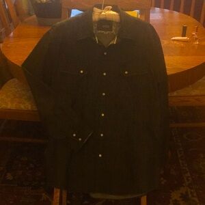 Mens 7 Diamonds Black Denim Shirt